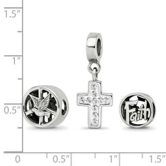 New, Sterling Silver Reflections Religious Boxed Bead Set - Picture 3 of 4